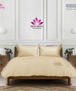 Mẫu chăn ga gối Sông Hồng đơn sắc mã mầu SH-BC21-047 vàng