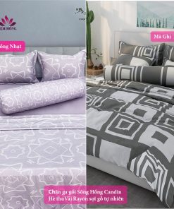 Mẫu chăn ga gối hè thu Sông Hồng vải Rayon sợi gỗ