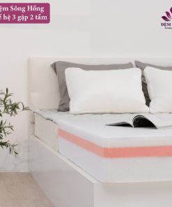 Đệm bông siêu nảy Sông Hồng Natural Fiber - Bảng giá khuyến mại Ruột bông tinh khiết kết hợp foam memory tạo độ đàn hồi