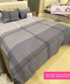 Chăn ga gối cotton mã bc23-071 Sông Hồng chính hãng