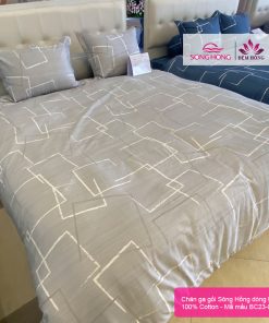 Chăn ga gối Sông Hồng Basic mã mầu BC23-081 vải 100% cotton