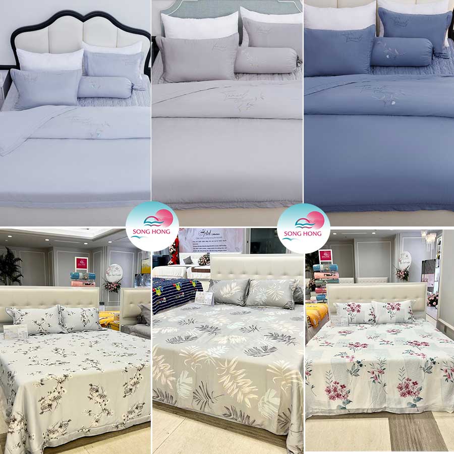 Các mẫu chăn ga gối Tencel Sông Hồng 2024 - 2025