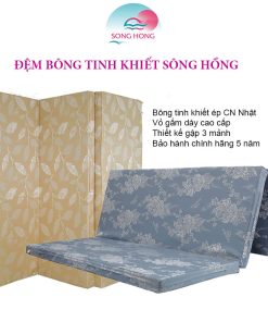 Kho đệm Sông Hồng 3 mảnh vỏ gấm