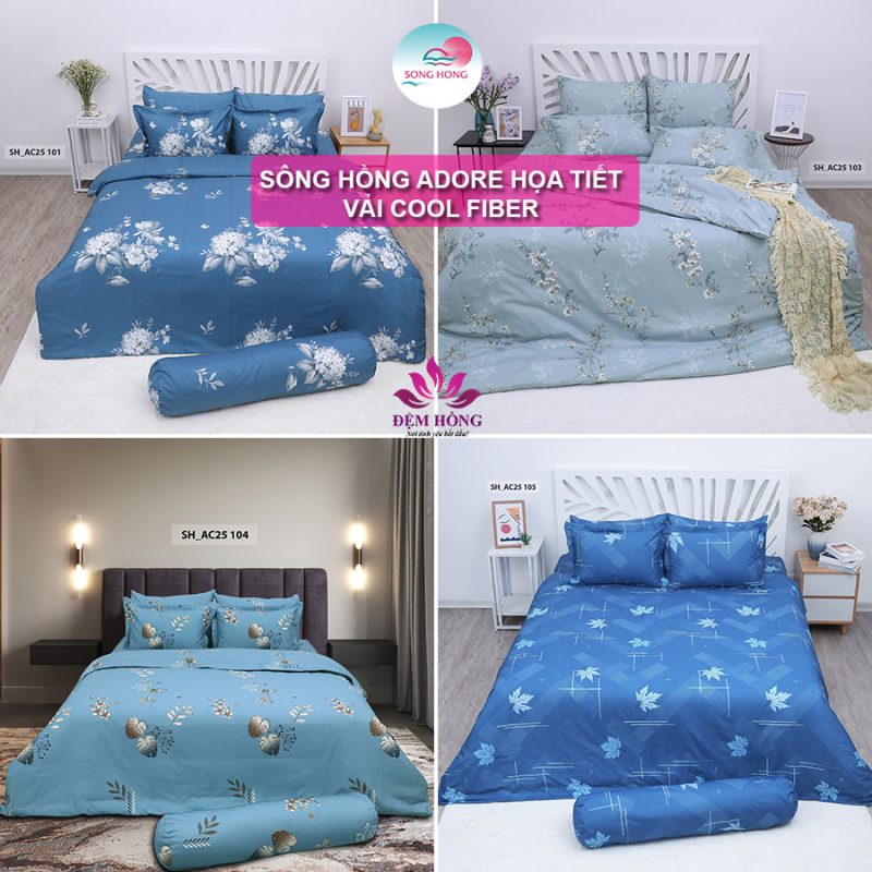 Chăn ga gối Sông Hồng Adore họa tiết chính hãng